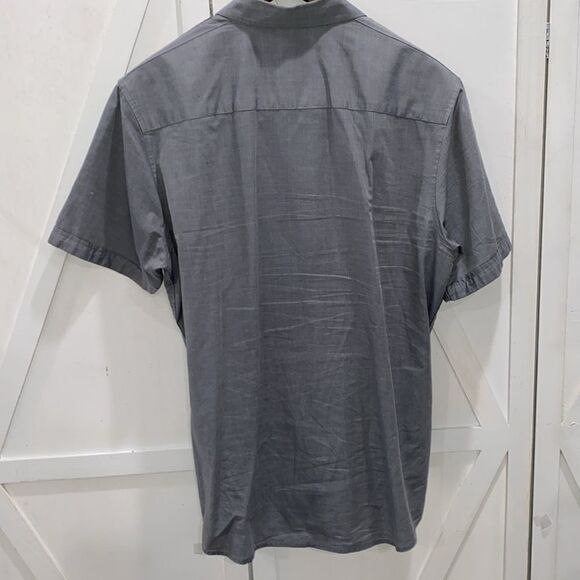 INC International Concepts Men's Gray Slim Fit Cotton Short Sleeve Shirt - Picture 3 of 9